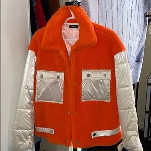 REFLECTIVE ORANGE TEDDY COAT